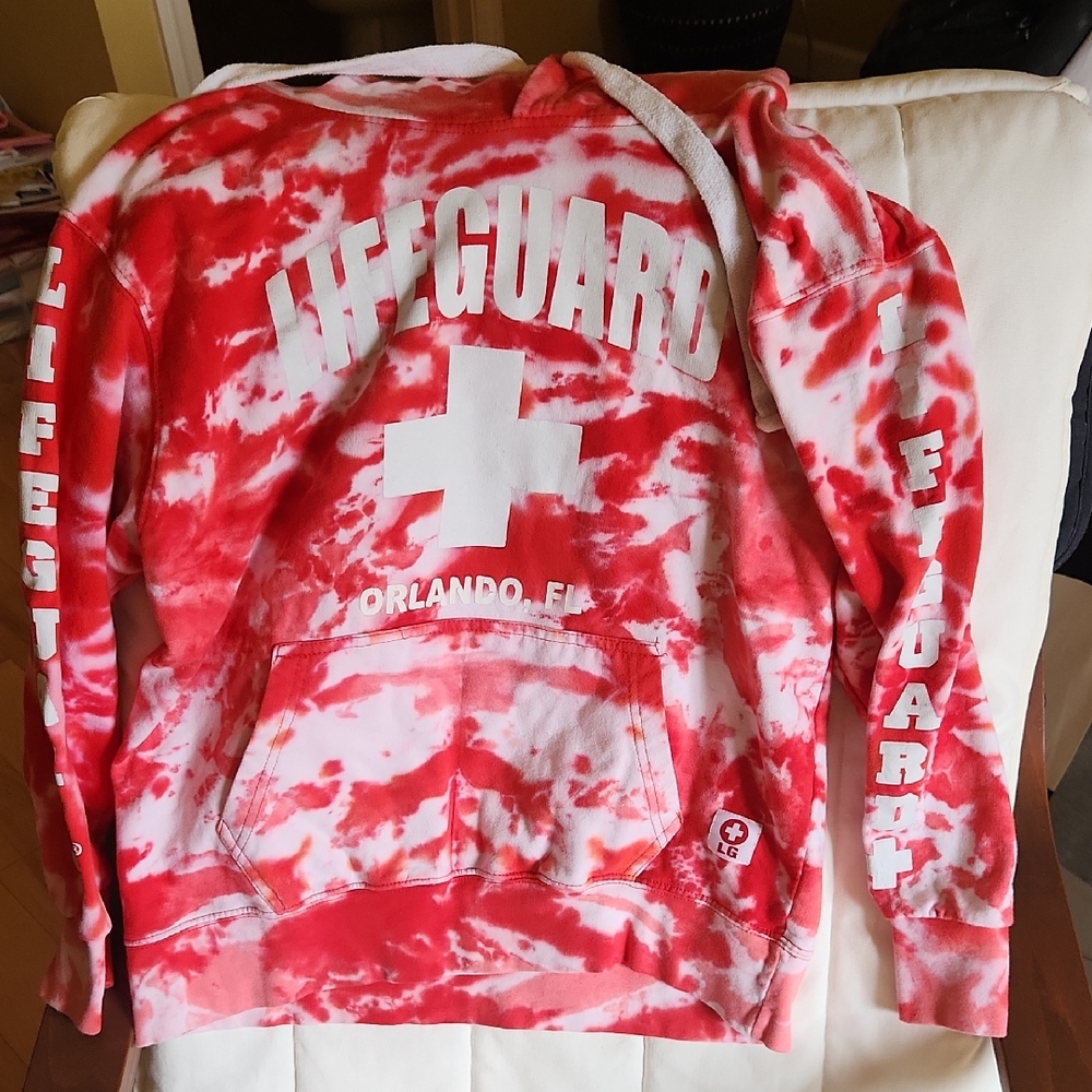 Red and White Lifeguard Hoodie